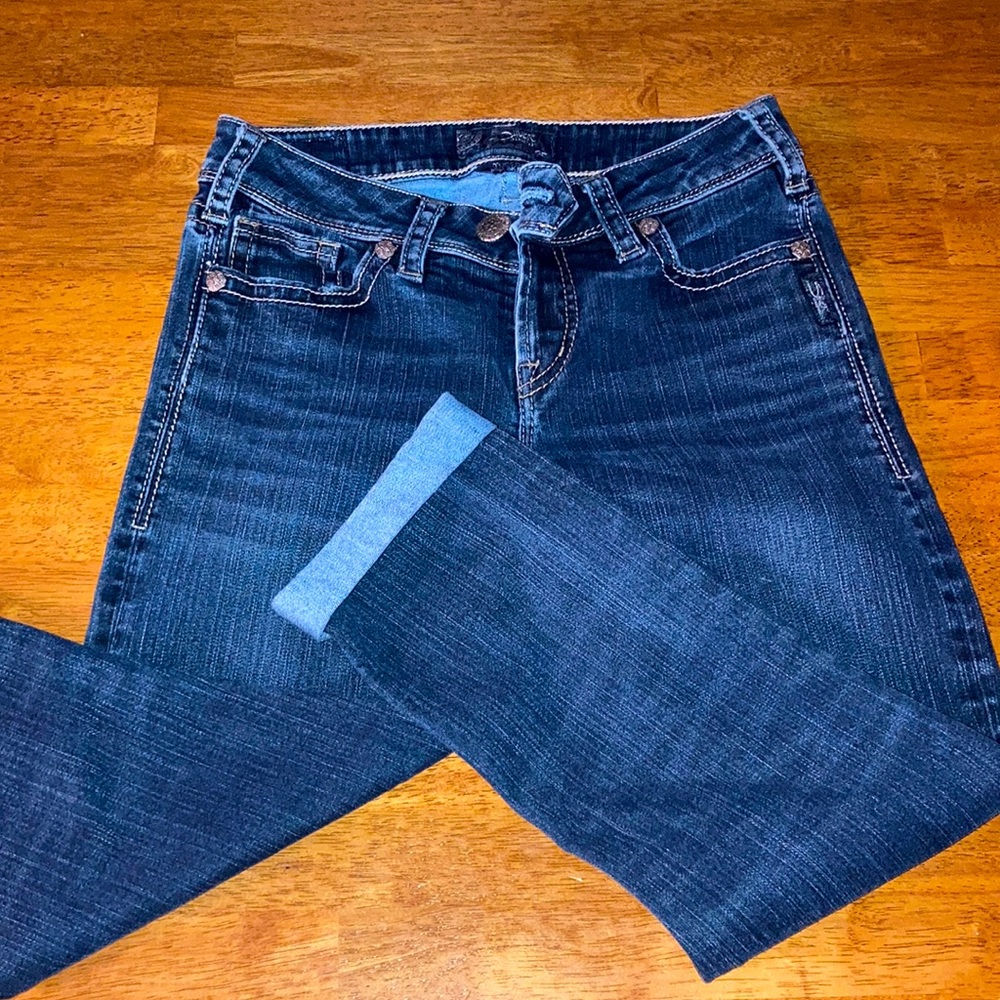 Ladies silver jeans